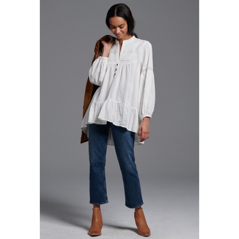 NWT Anthropologie Aimee Lace Tunic Blouse MP